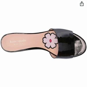 Kate Spade Savvi Kitten Heel Slide Sandals innBlack Patent Leather- Size 7.5